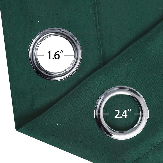 LEMOMO Dark Green Thermal Blackout Curtains/42 x 72 Inch/Set of 2 Panels Room - Image 5