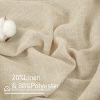 LAMIT Light Filtering 63 inch Length Sheer Curtains, Soft Semi Sheer Linen - Image 2