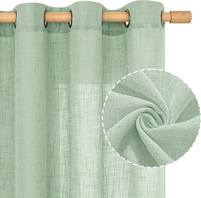 LAMIT Linen Curtains 90 Inch Length - Image 2