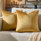 GIGIZAZA Golden Throw Pillow Covers 26x26 Decorative Velvet Cushion Covers Pack - Image 5