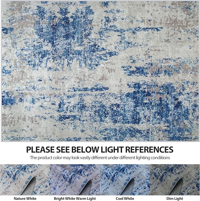 9x12 Area Rugs for Living Room Rug Washable: Abstract Large Rug for Dining Room - Image 6