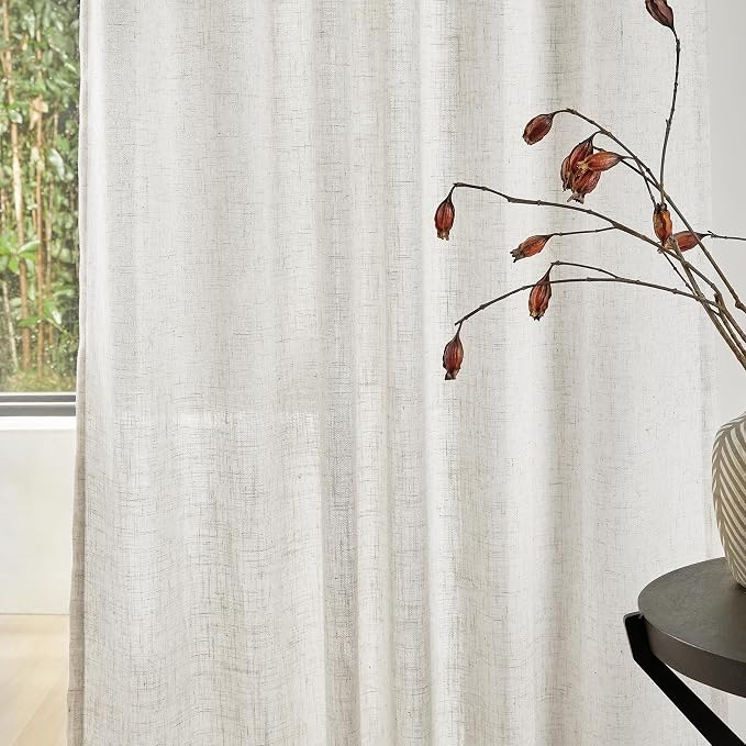 MYSKY HOME Kitchen Window Curtains Half Sheer Drapes 45 Inches Long, Boho - Image 4