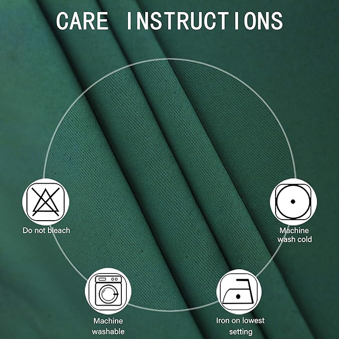 LEMOMO Dark Green Thermal Blackout Curtains/38 x 84 Inch/Set of 2 Panels Room - Image 4