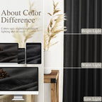 Black Linen Curtains 92 inches Long 2 Panels - Image 4