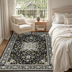 5x7 Area Rugs Living Room Rug: Washable Vintage Boho Medallion Rug No Slip - Image 4