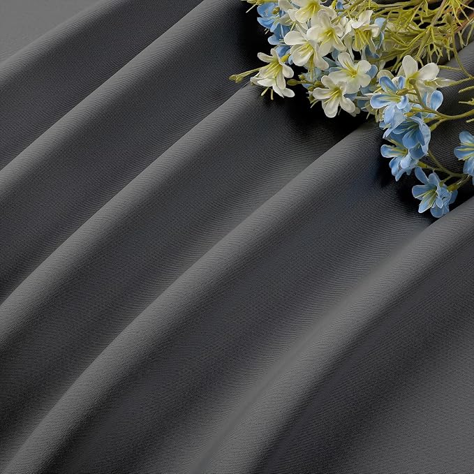 CUCRAF Light Grey Blackout Curtains 45 inch Length 2 Panels Set, Rod Pocket - Image 7