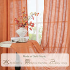 LAMIT Semi Sheer Linen Curtains 45 Inches Long, Bronze Grommet Light Filtering - Image 9