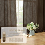 LAMIT Semi Sheer Linen Curtains 45 Inches Long, Linen Textured Light Filtering - Image 5