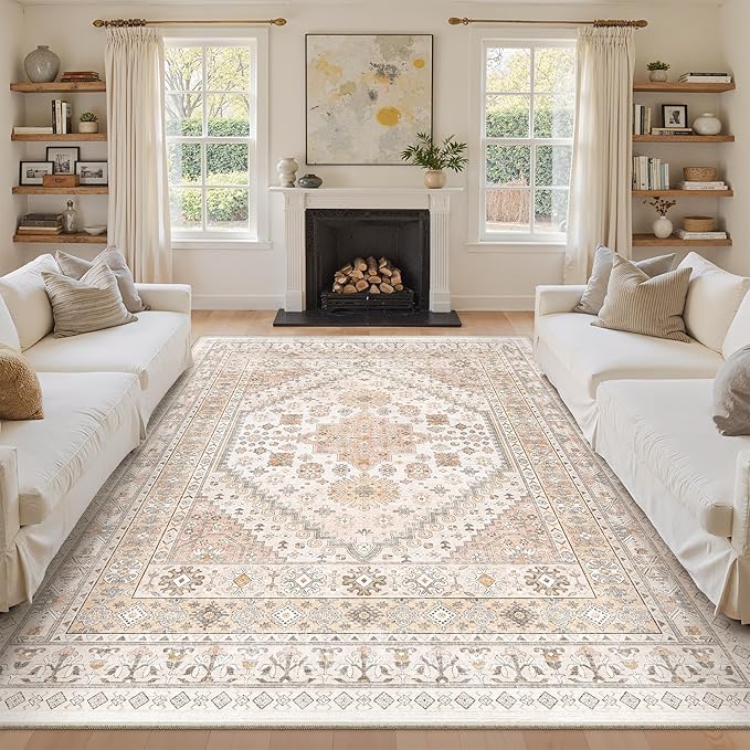 zesthome 8x10 Area Rugs for Living Room, Non-Slip Backing Washable Rugs by Zesthome