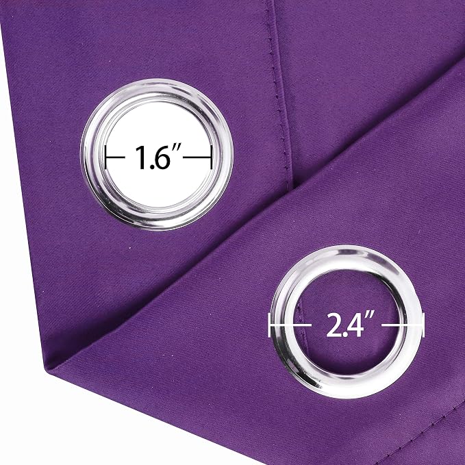 LEMOMO Purple Thermal Blackout Curtains/42 x 72 Inch/Set of 2 Panels Room - Image 6