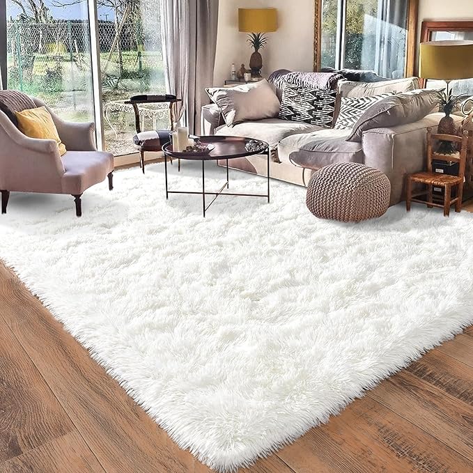Rugs for Living Room 10x14, Soft Shaggy Modern Shag Area Rug for Bedroom by Quntue