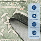 GarveeHome Provence Sage Green 6x9 Area Rugs, Botanical Grove Vintage - Image 6