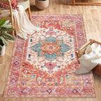 Yamaziot Washable Area Rug for Bedroom, 3x5 Non-Slip Boho Vintage Living Room by Yamaziot