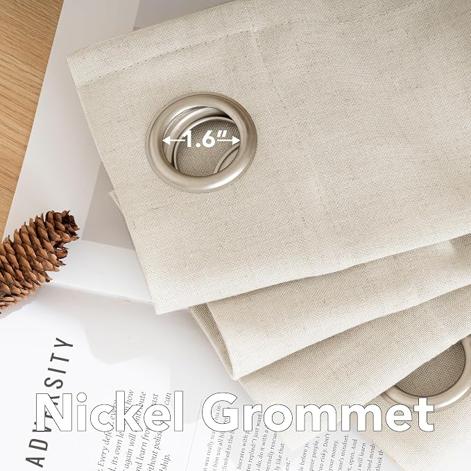 H.VERSAILTEX Living Room Linen Curtains Home Decorative Nickel Grommet Curtains - Image 5