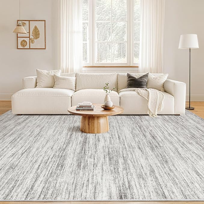 Nakagishi 8X10 Area Rugs Living Room: Washable Large Vintage Rug Neutral - Image 4