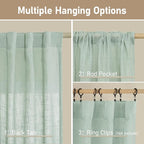 LAMIT 63 Inch Semi Sheer Linen Curtains, Light Filtering Panels Back Tab and - Image 3