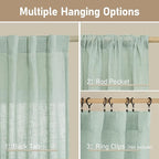 LAMIT 48 Inch Short Window Linen Curtains, Light Filtering Panels Back Tab and - Image 3