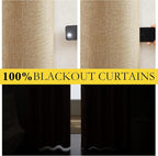 NICETOWN 100% Absolutely Blackout Linen Curtains - Image 2