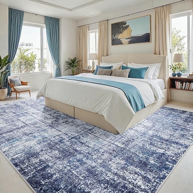 6x9 Area Rugs for Living Room Washable Rug: Anti-Skid Abstract Modern Living - Image 2