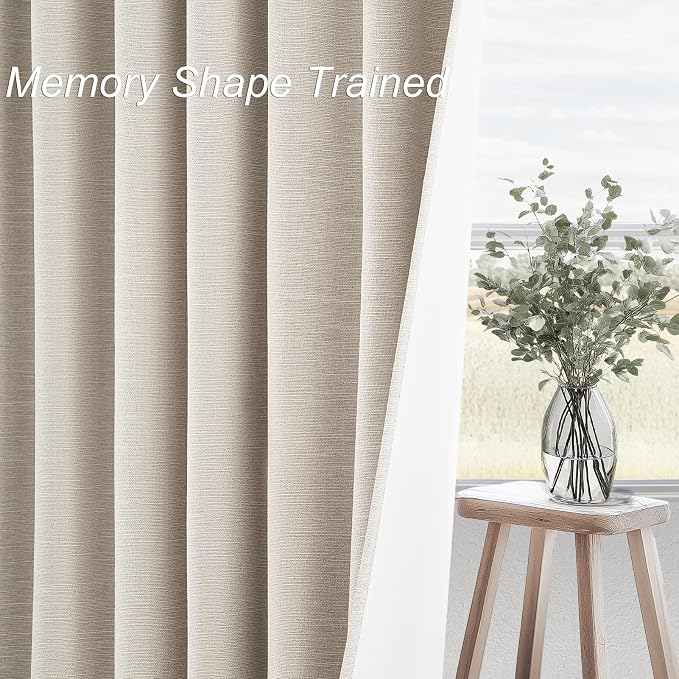 Topfinel Blackout Curtains 102 Inch Long 2 Panels, Linen Textured Room - Image 3