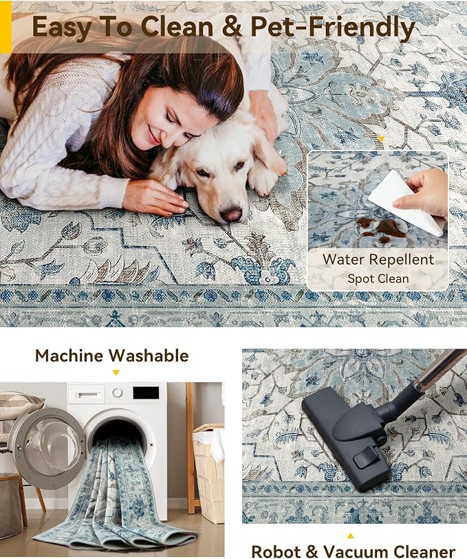 RELEANY Area Rugs 3'x10' Runner Rug Non Slip Washable - Image 5