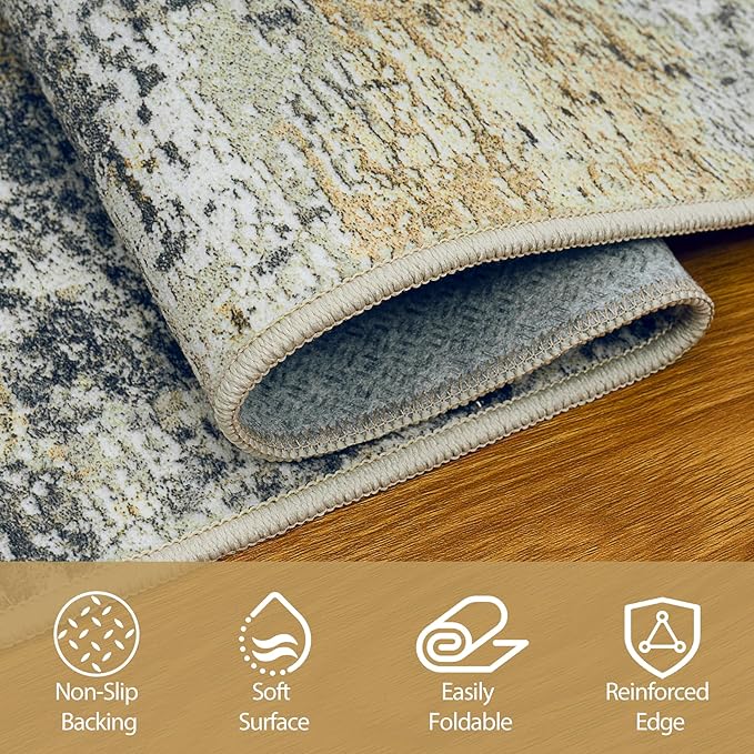 10x14 Area Rugs for Living Room Rug Washable: Abstract Large Rug Indoor Modern - Image 4