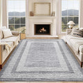 GarveeHome 8x10 Large Washable Area Rug Modern Bordered Rug Distressed by GarveeHome