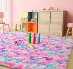 Tepook Soft Rainbow Rug for Girls Room, Cute Fluffy Girls Bedroom Rugs - Image 8