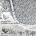 ONASAR 6x9 Area Rugs for Living Room, Large Tie-Dyed Light Grey Fluffy Shag Rug - Image 3
