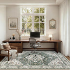 4x6 Area Rugs for Living Room: Washable Rug Soft Vintage Boho Medallion Carpet - Image 5