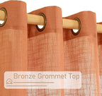 LAMIT Burnt Orange Linen Curtains 45 inches Long - Image 4