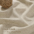 Nanspring Eggshell Beige Linen Curtains 96 Inches Long - Image 4