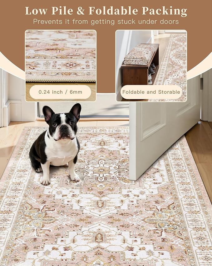 Madane Runner Rug 2x8, Washable Hallway Runner Rugs, Non-Slip Low-Pile Soft - Image 6