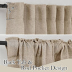RYB HOME Privacy Semi Sheer Linen Curtains 72 inches Long, Rod Pocket & Back - Image 6