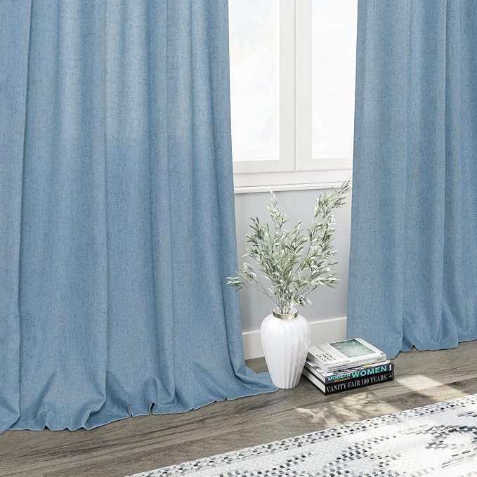 Nanspring Blue Curtains 132 Inches Long 2 Panels - Image 6