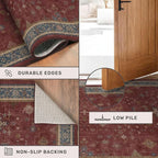 5x8 Boho Dark Red Rug for Living Room - Image 5