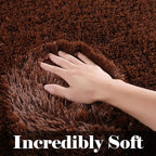 ONASAR Brown Rugs for Living Room Bedroom, 5x8 Fluffy Bedside Area Rug - Image 2