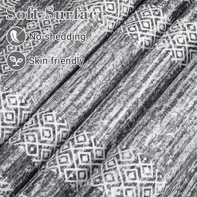 GarveeHome 8x10 Large Washable Area Rug Modern Bordered Rug Distressed - Image 4