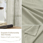 LAMIT 95 Inches Long Sage Grey Linen Curtains - Image 6
