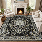 Area Rugs 10x14 Living Room Rug: Washable Rug Soft Vintage Boho Carpet Indoor by EXPEDIX