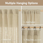 LAMIT Light Filtering Linen Curtains 84 inches Long - Image 3