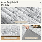 6x9 Area Rug for Living Room Washable 6x9 Gray Rug Non-Slip Modern Rugs for - Image 6