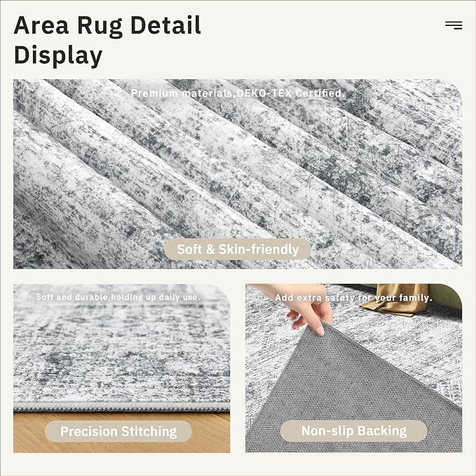 Runner Rug 2x12 Washable Non-Slip Hallway Runner Rugs - Image 6