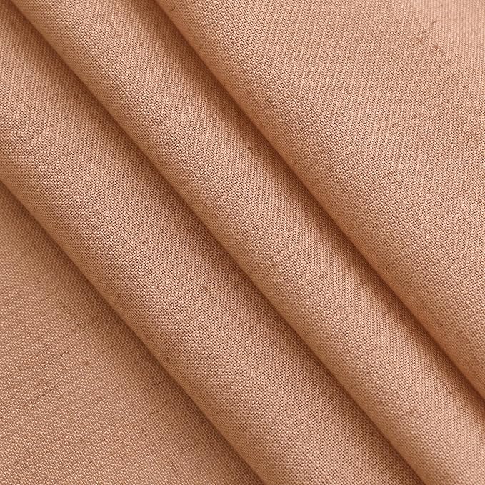 Nanspring Peach Quartz Linen Curtains 120 Inch Length 2 Panel Set Back Tab Loop - Image 5