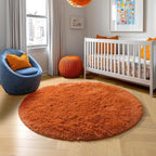 Amdrebio Burnt Orange Round Rugs 6Ft - Image 7