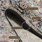 Washable Area Rug 6' x 9' Vintage Traditional Persian Mat - Image 6
