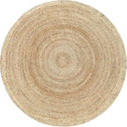 Hausattire Jute Braided Hand Woven Rug, 8 Feet Round – Natural, Boho Large Area - Image 3
