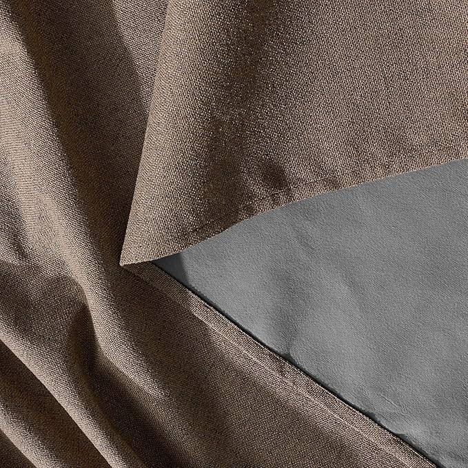 RYB HOME Coffee 100% Blackout Linen Curtains 78 inch Long, Thermal Insulated & - Image 7